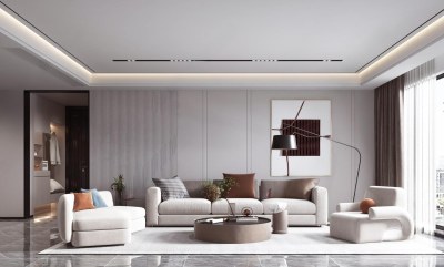 现代客厅3D模型下载